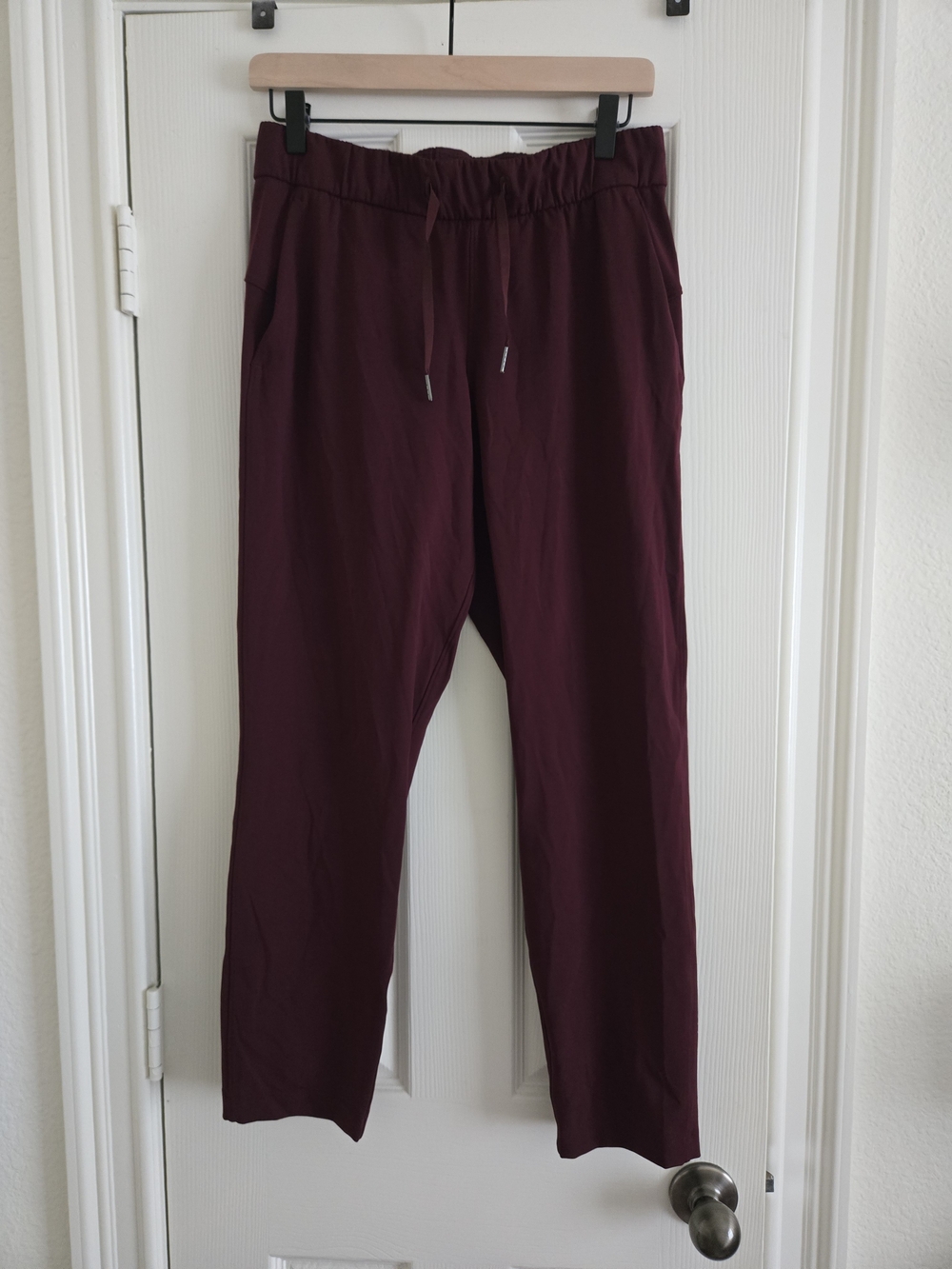 lululemon On The Fly Pant Burgundy Elastic Waist Joggers